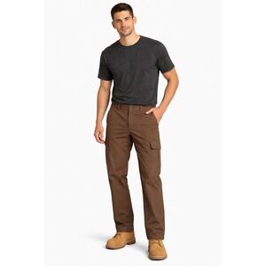 DICKIES FLEX Cargo Work Pants Brown 32x34 Regular Fit Straight Leg